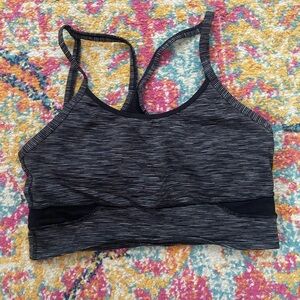 Athleta Black and White Striped Sports Bra
